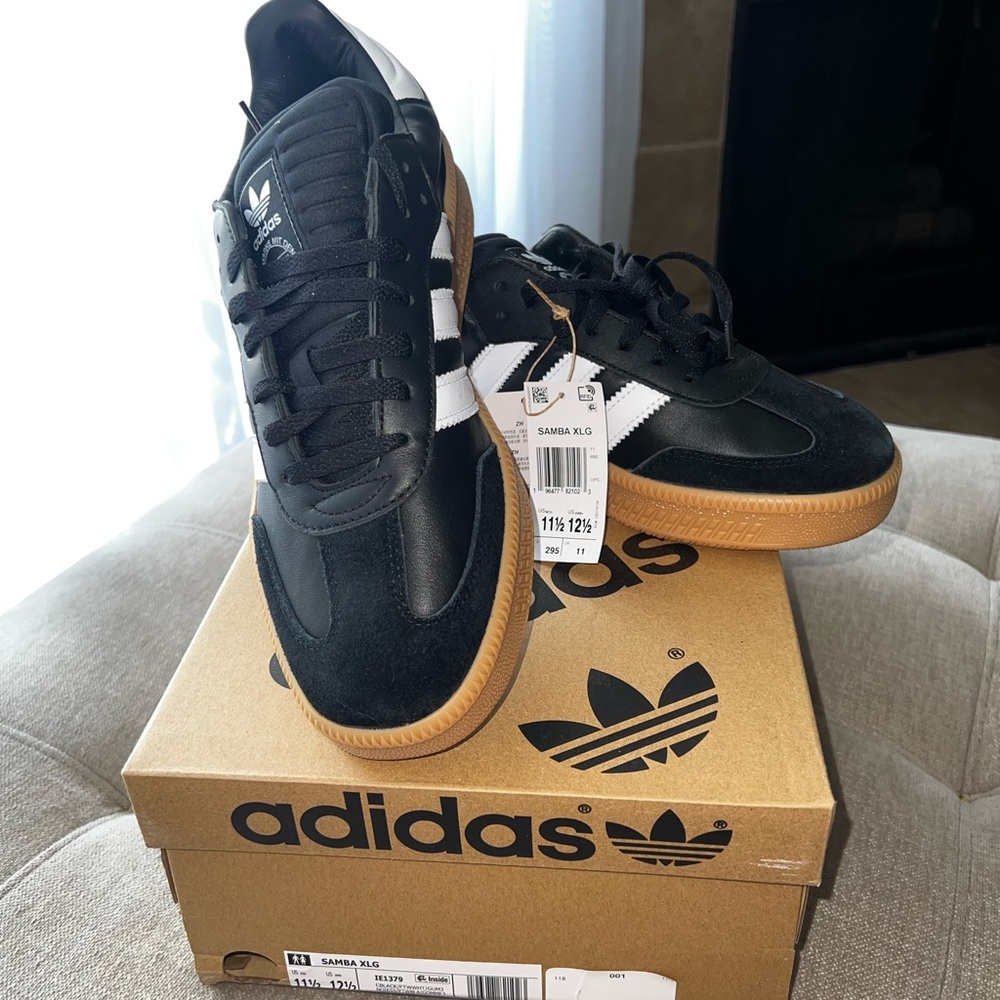 Adidas Black and White Classic Sneakers with Signature Stripes